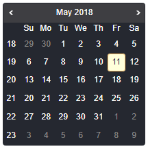 React Calendar with Week Number